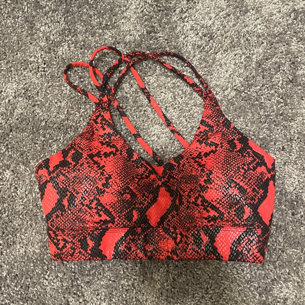 Red Snakeskin Sports Bra